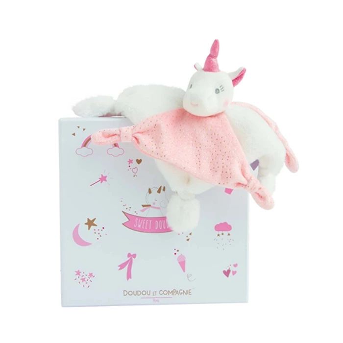 Doudou doudou licorne, rose 22cm