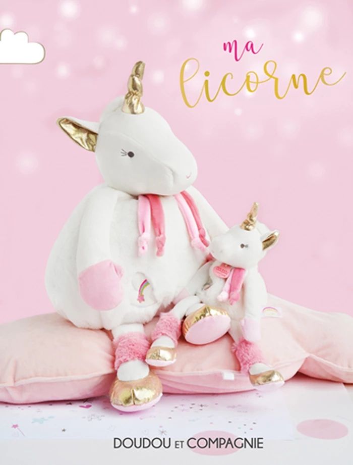 Doudou dangling unicorn, 22 cm