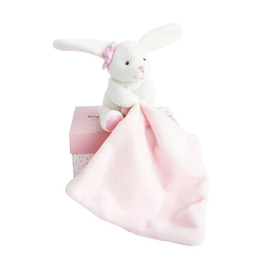 Doudou lapin avec doudou, rose 10cm