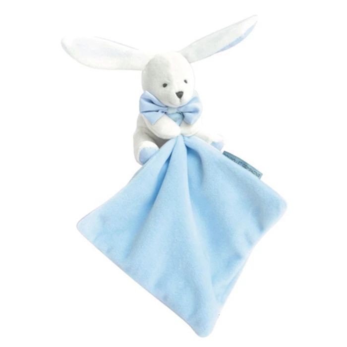 Doudou lapin avec doudou, bleu ciel 10cm