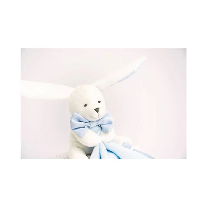 Doudou lapin avec doudou, bleu ciel 10cm