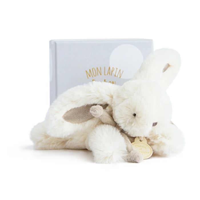 Doudou bonbon lapin, taupe 16cm