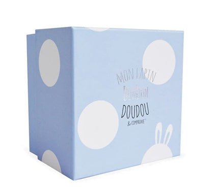 Doudou lapin bonbon, bleu 25cm