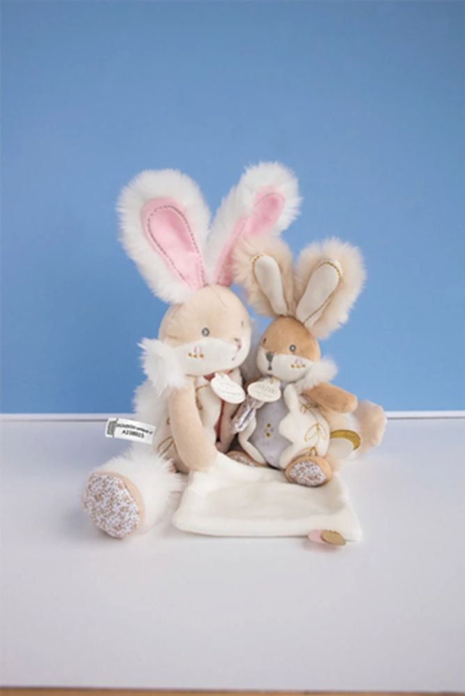 Doudou rabbit with comforter, pink