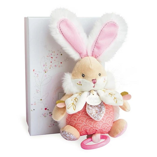 Doudou music box rabbit, pink 20cm