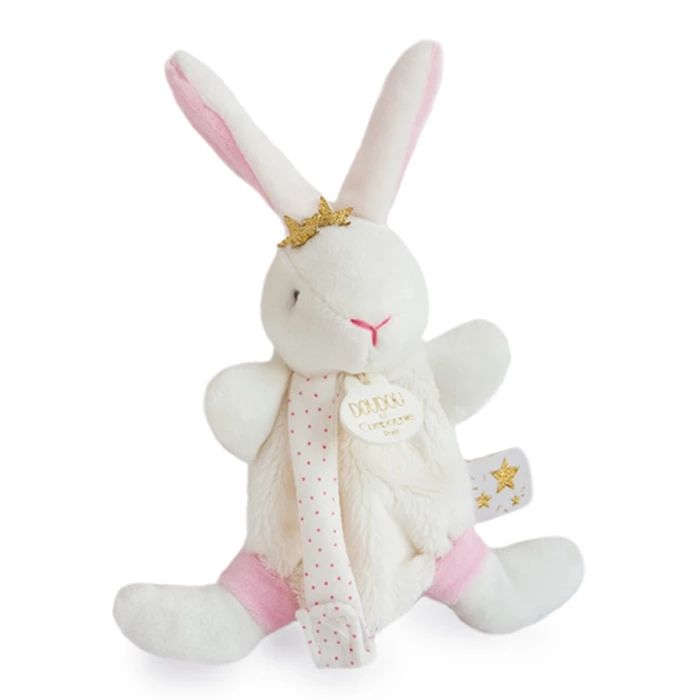 Doudou rabbit star comforter with pacifier chain 15cm