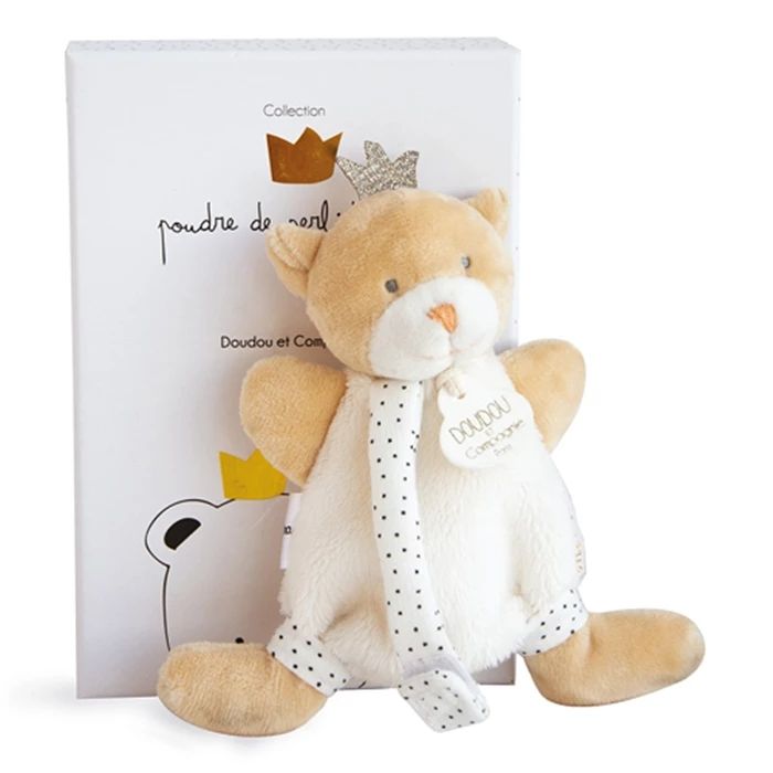 Doudou Petit Prince Ours doudou avec chaîne tétine 15cm