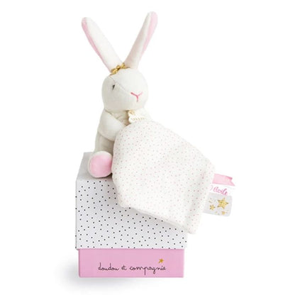 Doudou rabbit star with comforter 10cm