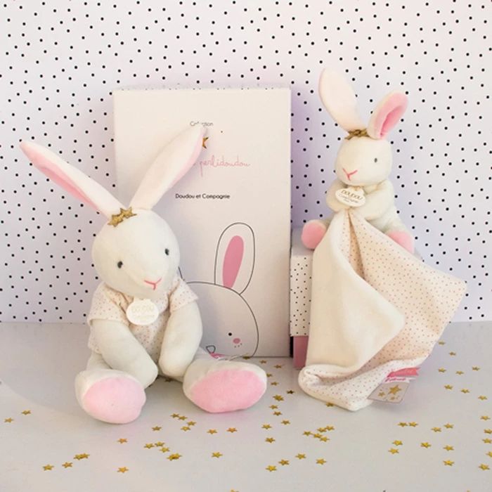 Doudou lapin étoile avec doudou 10cm