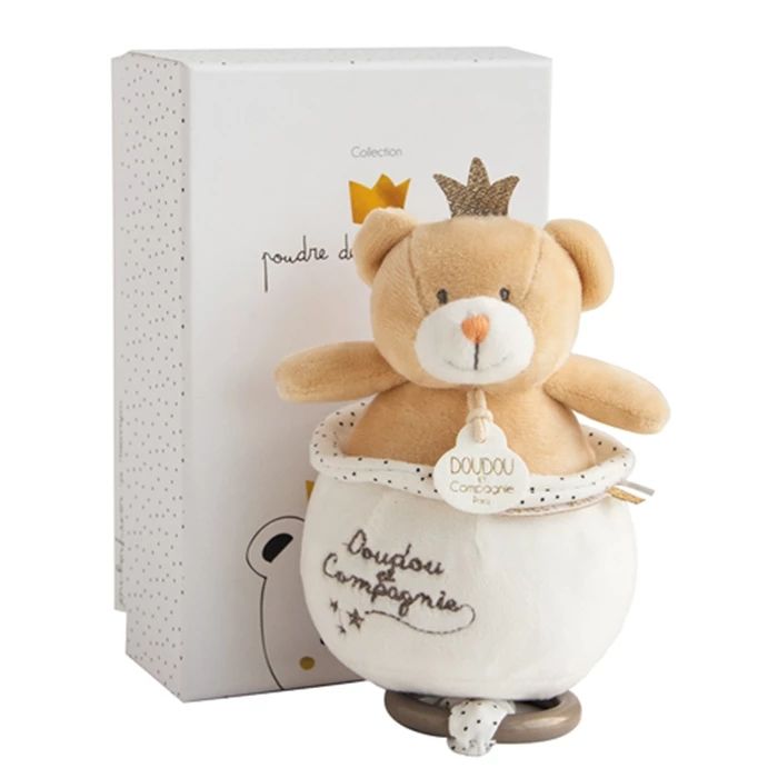 Doudou boîte à musique musicale Prince Ours 14cm