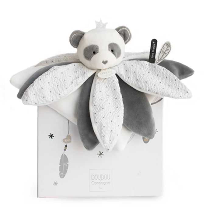 Doudou attrape rêve panda doudou fleur 26cm