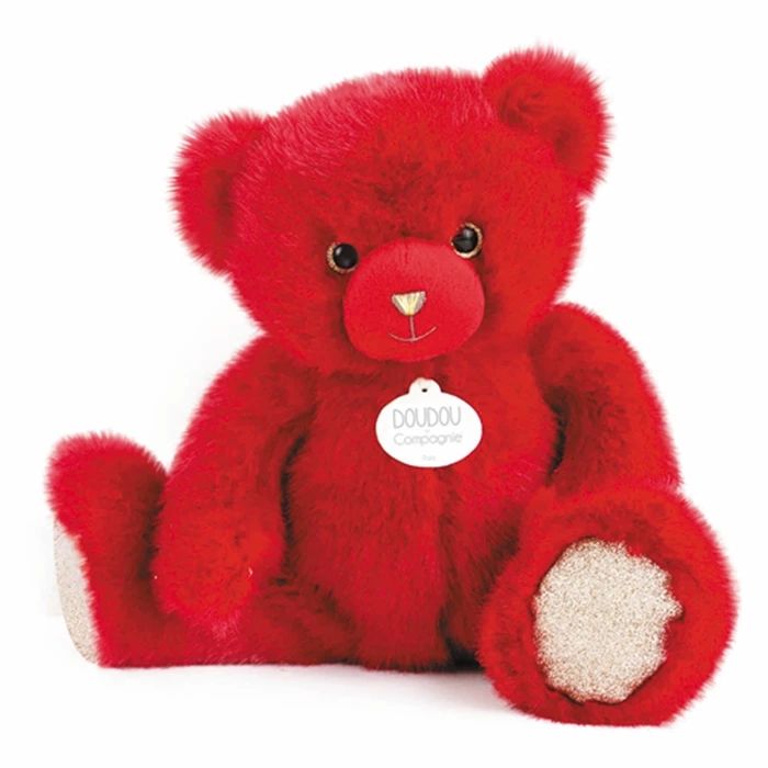 Doudou collection ours, rouge 30cm