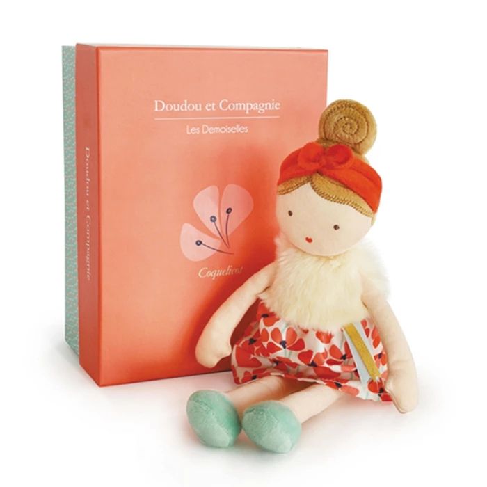 Doudou Demoiselle Coquelicot 30cm