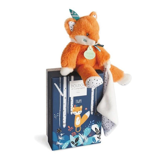 Doudou fox cuddly toy with comfort blanket 21cm