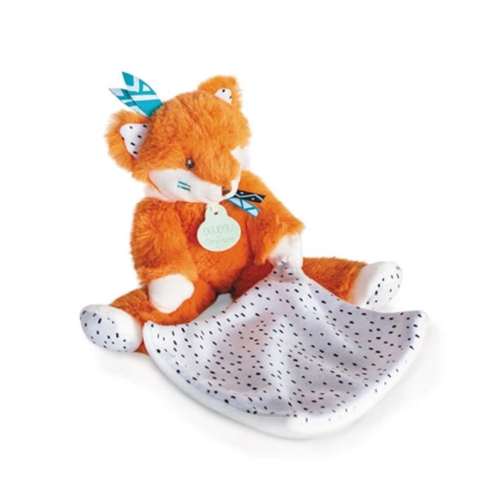 Doudou renard peluche avec doudou 21cm