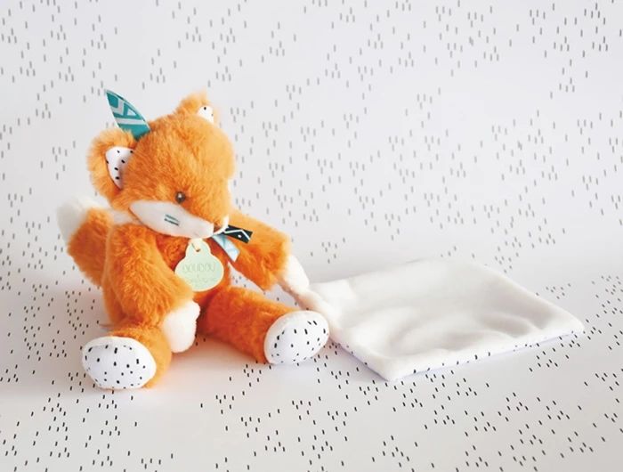 Doudou renard peluche avec doudou 21cm