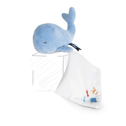 Doudou Wal mit Schmusetuch, blau 15cm