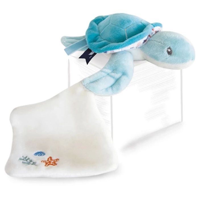 Doudou tortue avec doudou, amande 16cm