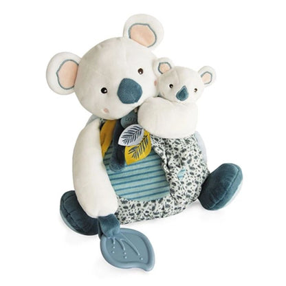 Doudou Koala with baby and teething ring 25cm