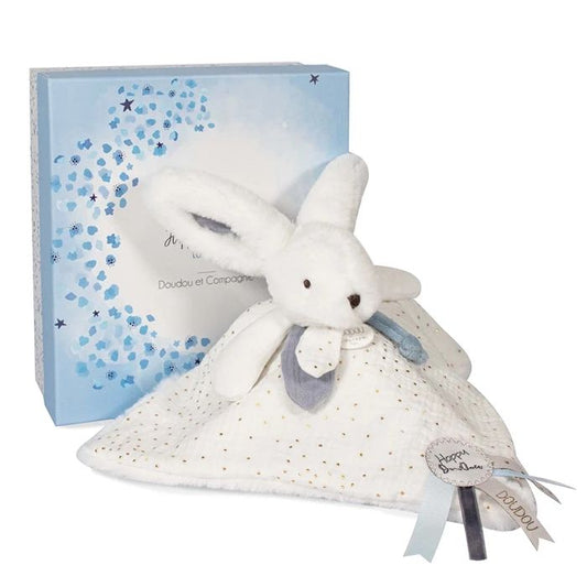 Doudou Happy Glossy Schmusetuch weiss 25cm