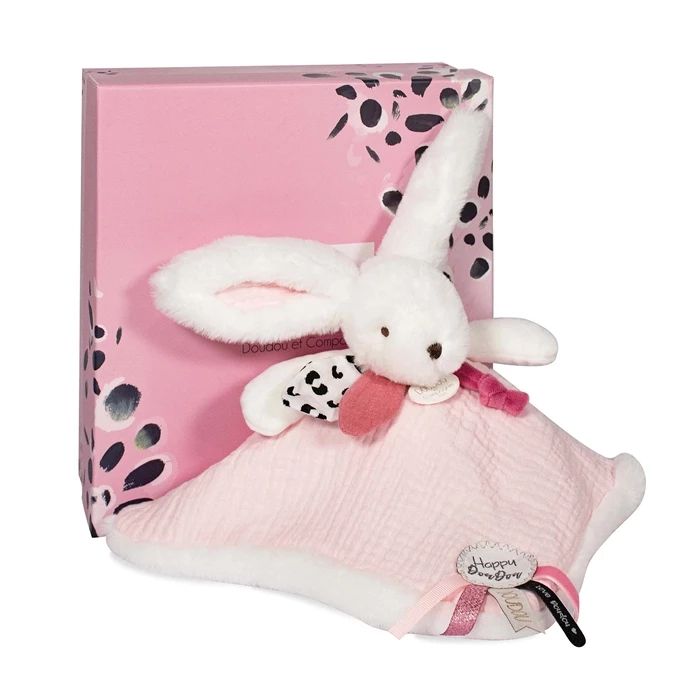 Doudou Happy Blush cuddle blanket pink 25cm