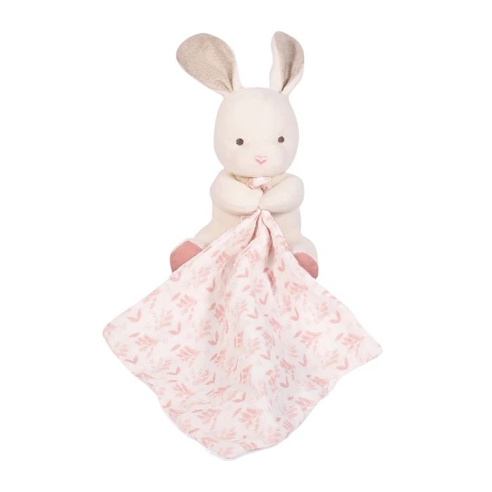 Doudou Bio Hase mit Schmusetuch, rosa 15cm