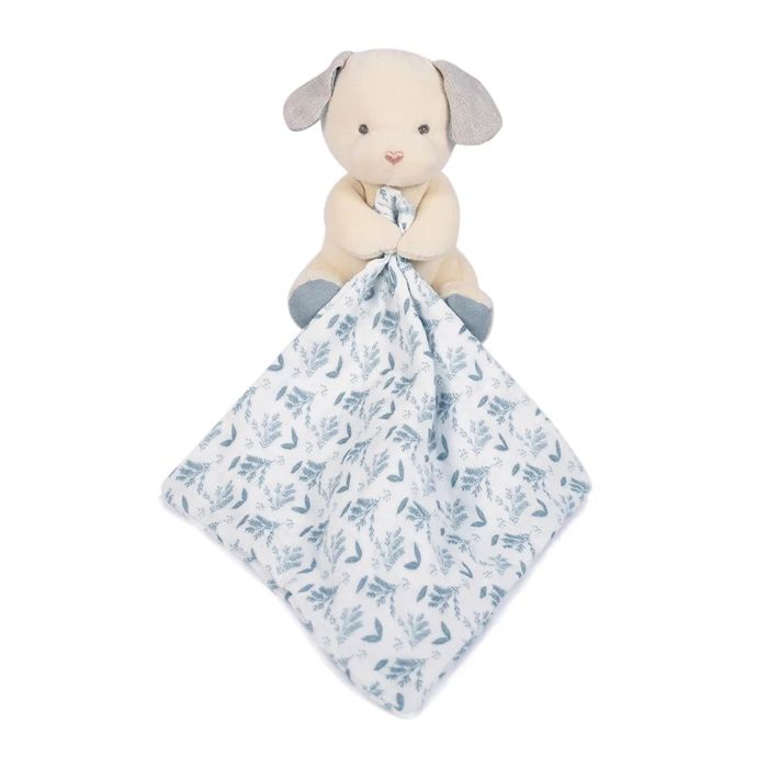 Doudou chien bio avec doudou, bleu 15cm