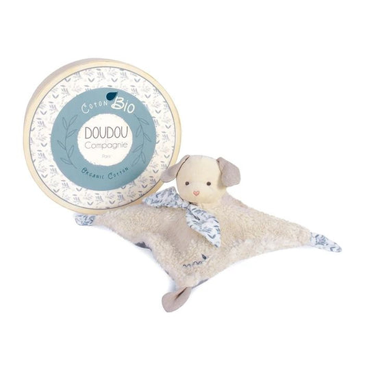 Doudou Bio Hund Schmusetuch, blau 25cm