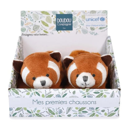 Doudou Unicef ​​footies with rattle Red Panda 0-6M