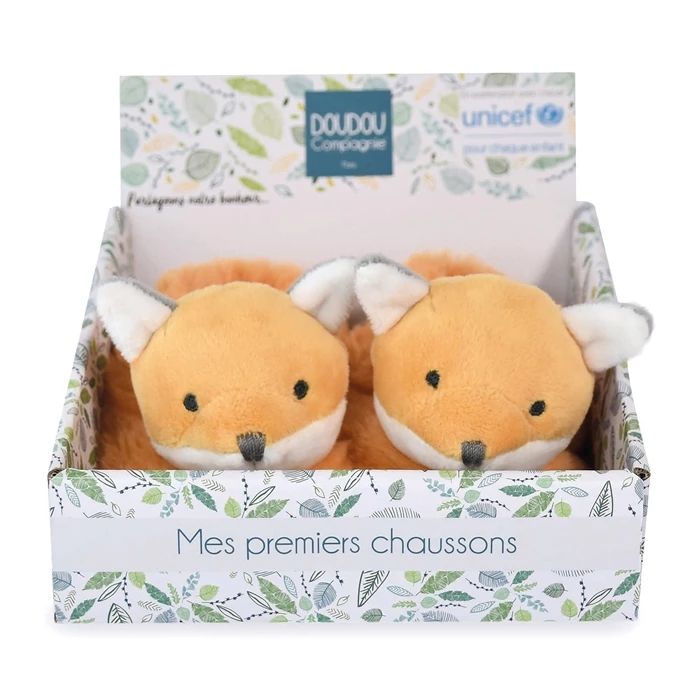 Doudou Unicef ​​footies with rattle fox 0-6M