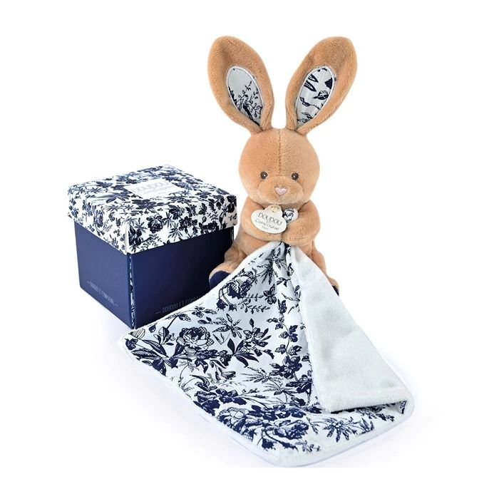 Doudou lapin marine avec doudou 12cm