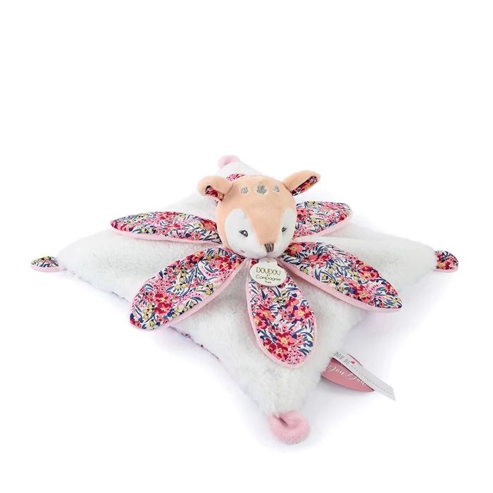 Doudou doudou cerf faon fleur 27cm