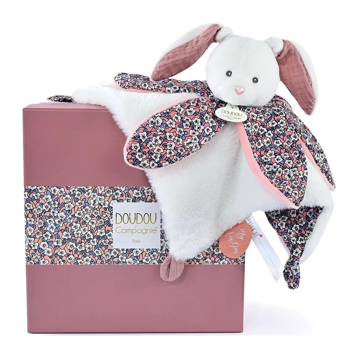 Doudou doudou lapin fleur 27cm