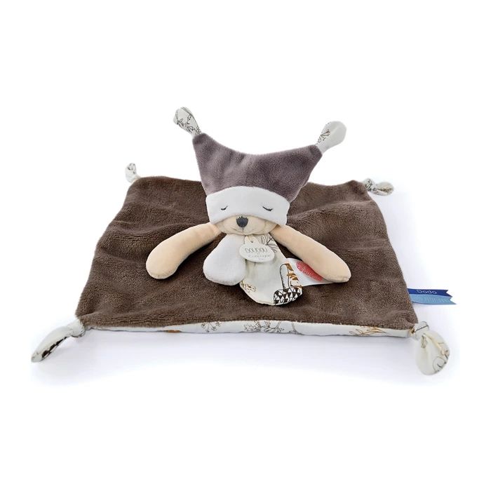 Doudou Schmusetuch Bär Tag&Nacht, taupe 25cm