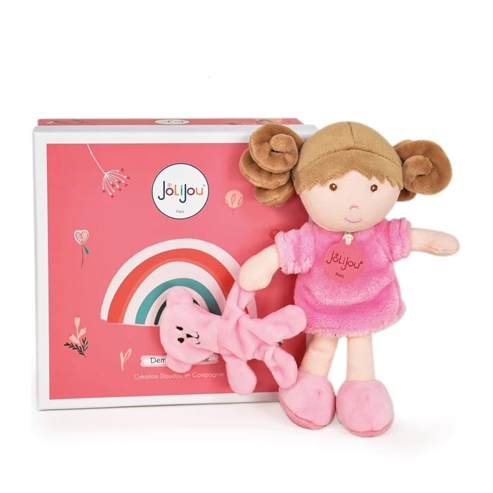 Doudou peluche, rose 21cm