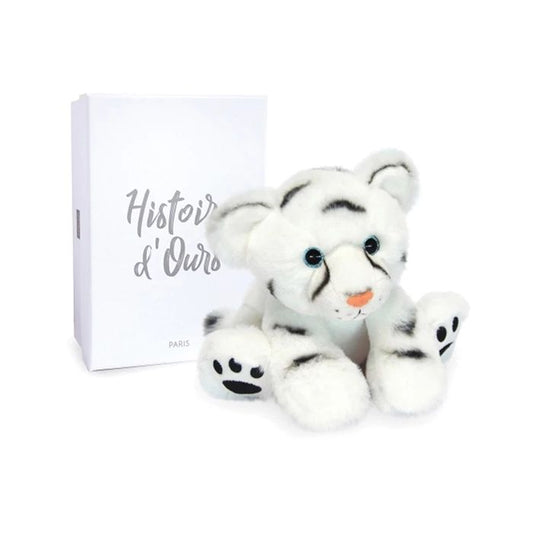 Doudou bébé tigre des neiges 18cm