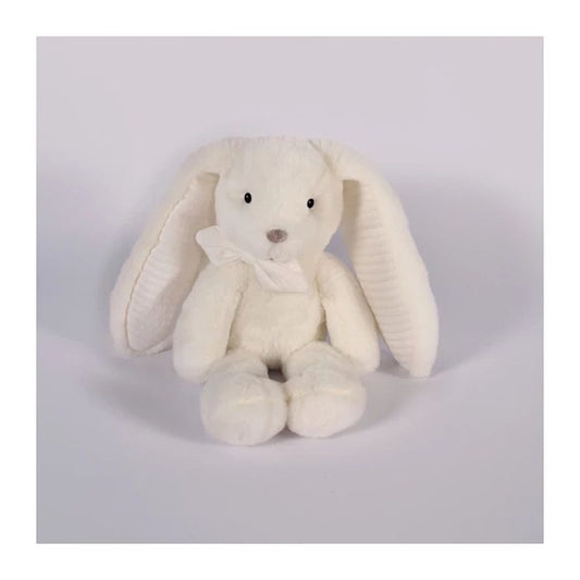 Doudou Preppy Chic lapin, blanc 40cm