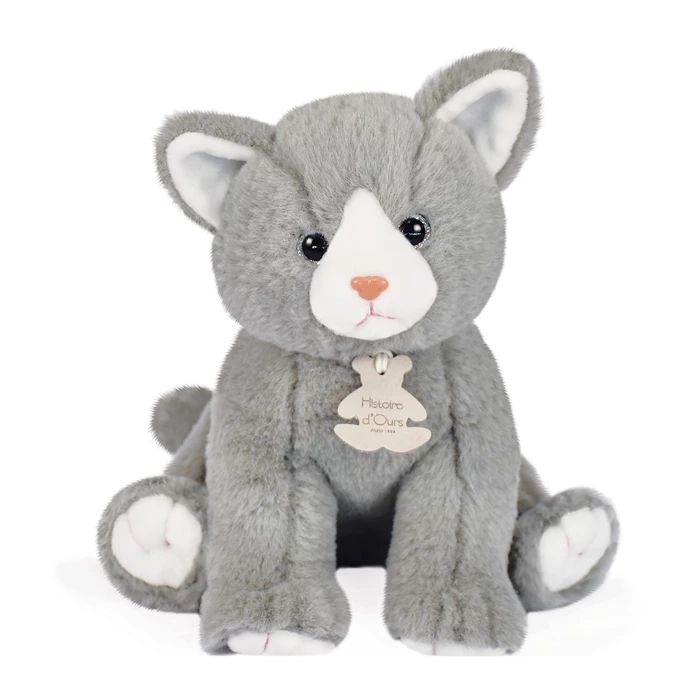 Doudou bébé chat, gris 18cm