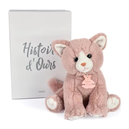 Doudou bébé chat, rose 18cm