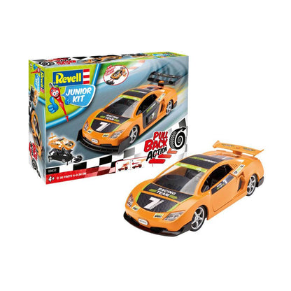 Spielzeugauto Bausatz Junior Kit Pull Back Racing Car  orange, 1:20