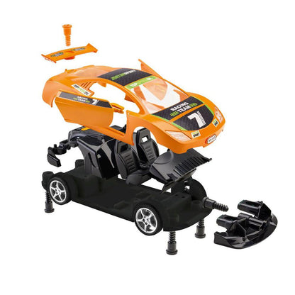 Spielzeugauto Bausatz Junior Kit Pull Back Racing Car  orange, 1:20