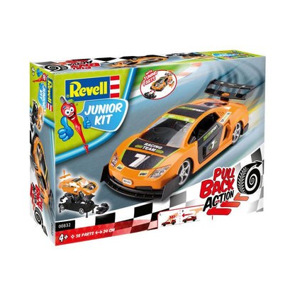 Spielzeugauto Bausatz Junior Kit Pull Back Racing Car  orange, 1:20