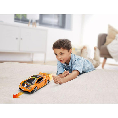 Spielzeugauto Bausatz Junior Kit Pull Back Racing Car  orange, 1:20