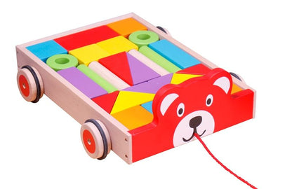 Wagon Spielba avec ours en blocs de construction