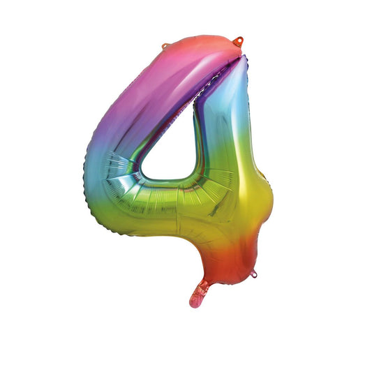 Idis aluminium balloon rainbow metallic No. 4, 86cm