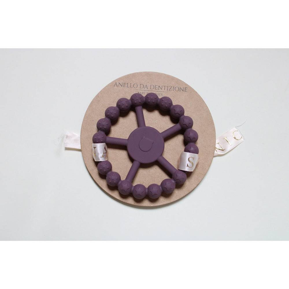 SOINA silicone teething ring Madlen, aubergine