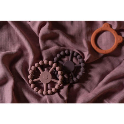 SOINA silicone teething ring Madlen, aubergine