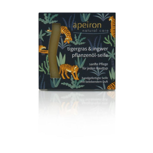 Savon à l'huile végétale Apeiron herbe de tigre et gingembre, 100 g