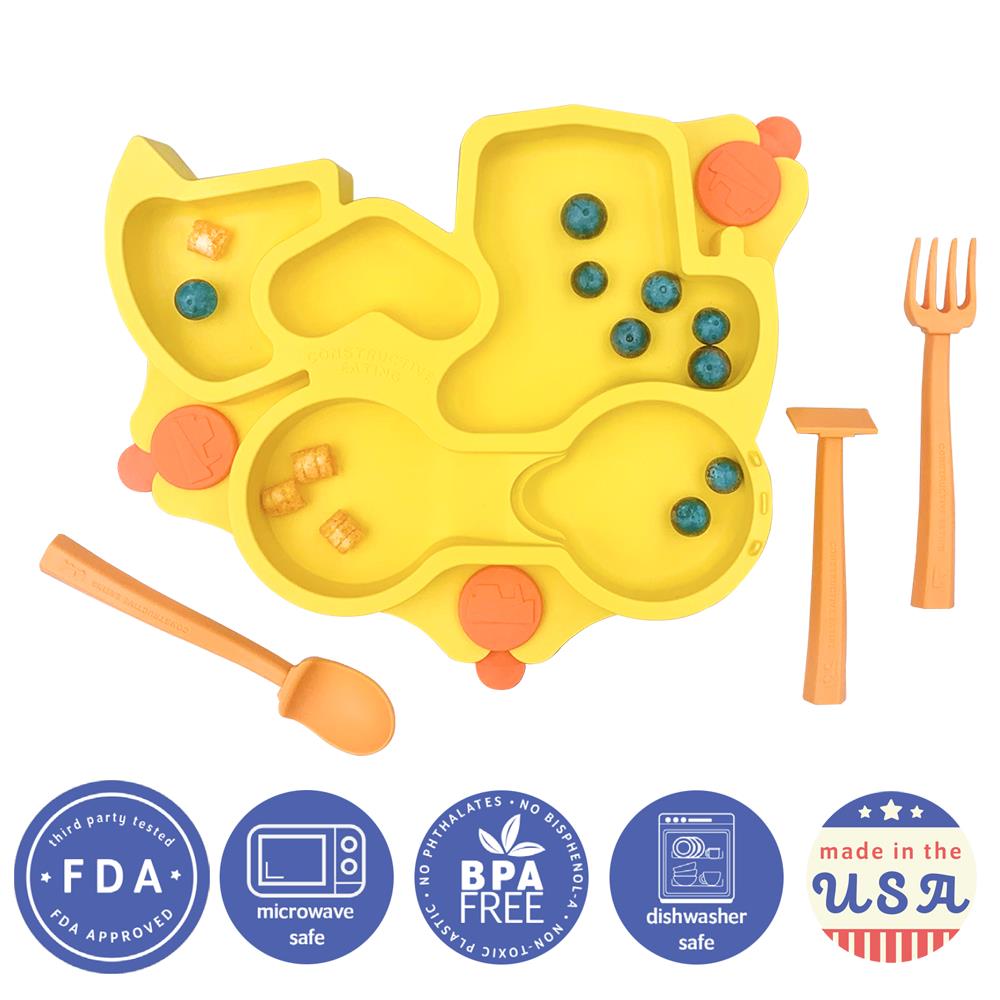 * Constructive Eating Baby Truck Plate, yellow