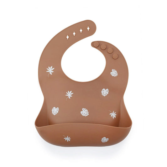 *Bavoir en silicone SOINA, marron-tropical